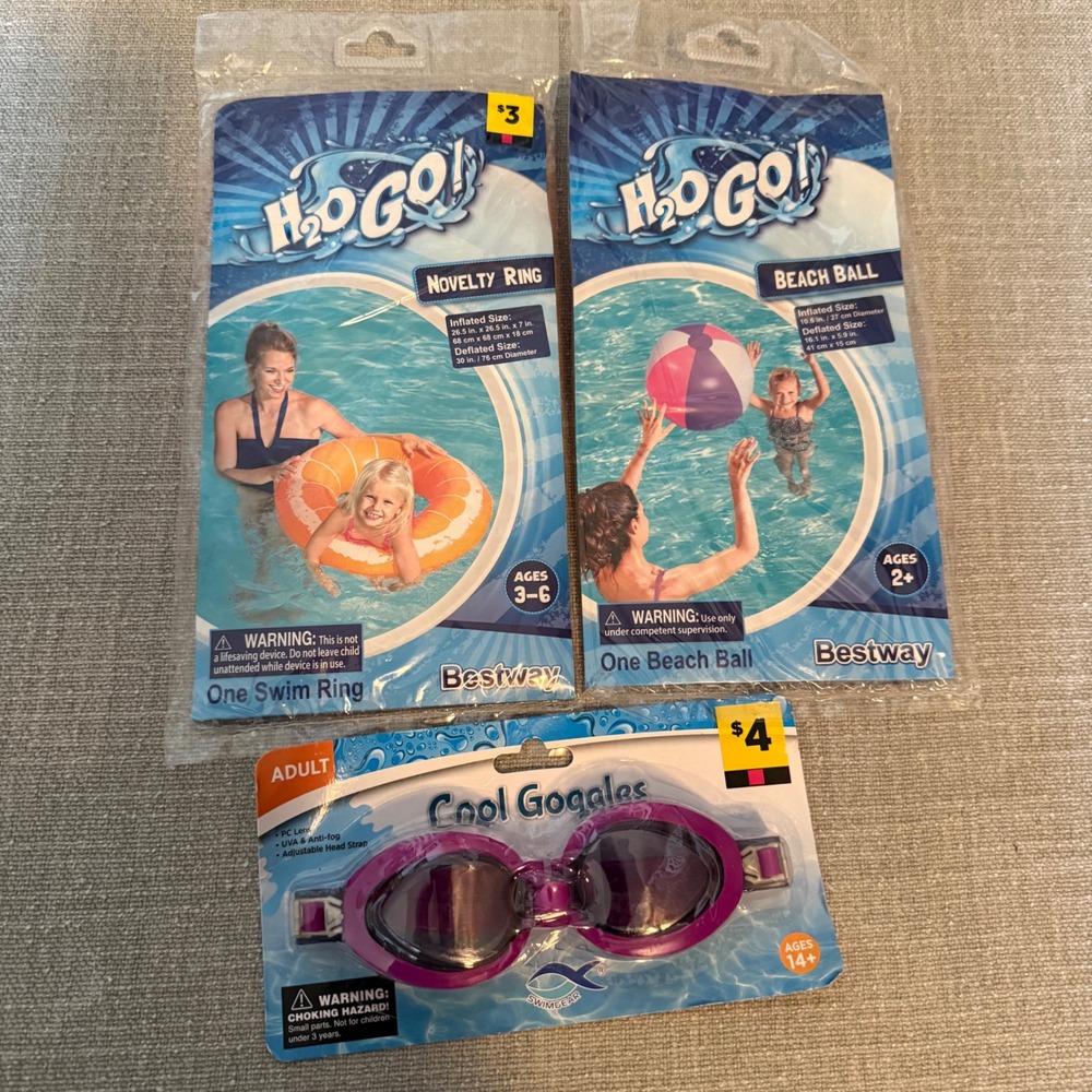 Summer Pool Toy‎ Set Swim Ring Beach Ball Goggles Multi Bestway One Size